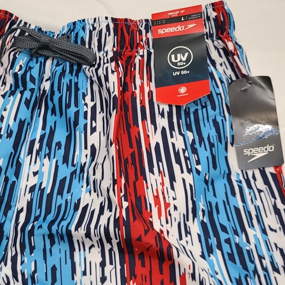 Speedo red white blue board volley shorts - Picture 6 of 16